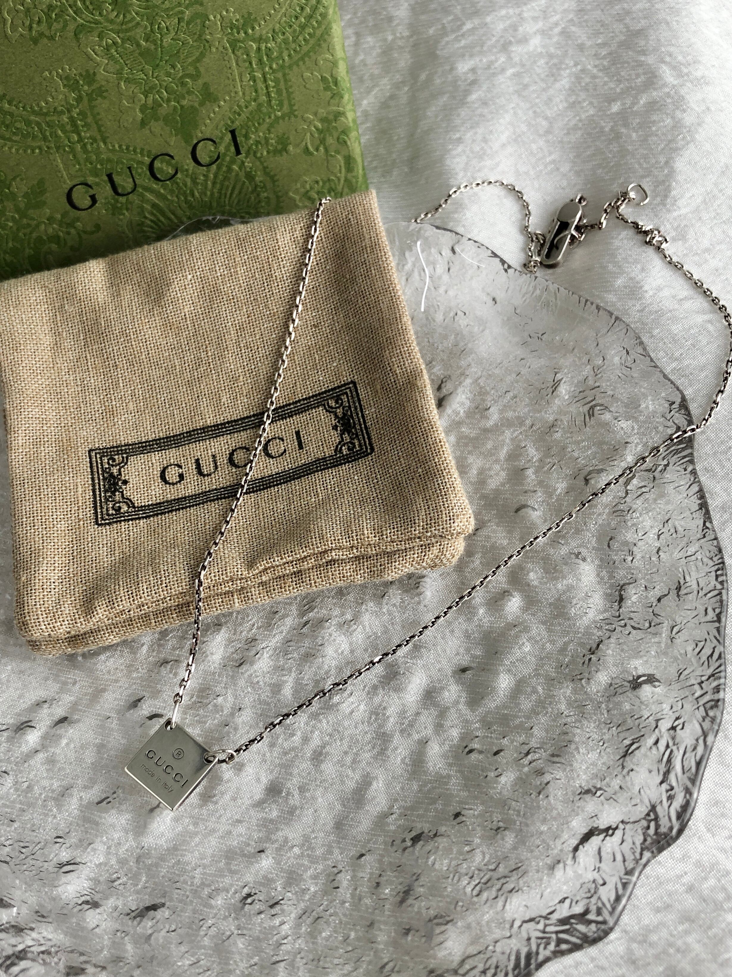 GUCCI グッチ ネックレス シルバー スクエアロゴ 925 vintage ヴィンテージ オールド h685zh