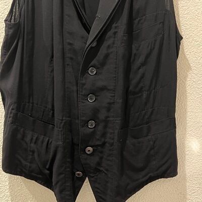 Yohji Yamamoto POUR HOMME　ヨウジヤマモト プールオム　HX-V03-229 21AW レーヨンベスト　ジレ　SIZE3　 ブラック【表参道t09】 | ブランド古着brooch powered by BASE