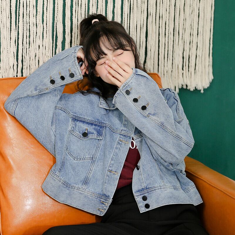 カジュアルデニムジャケット Gジャン ショート丈 長袖 無地 ベーシック 春秋 レディース 代 30代 通学 女子会 旅行 Dj Freak