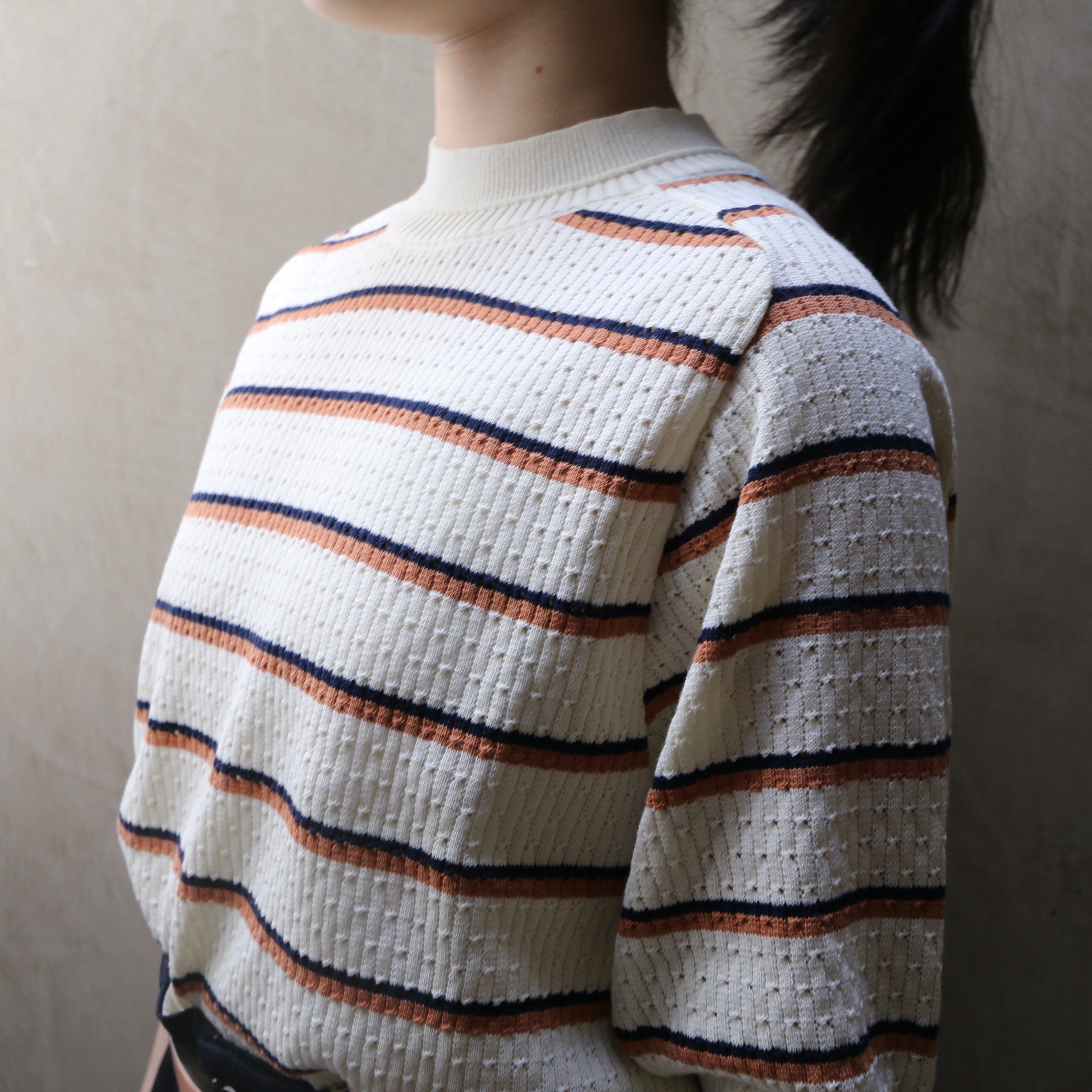 ASEEDONCLOUD/アシードンクラウド Jiyusou border lace knit