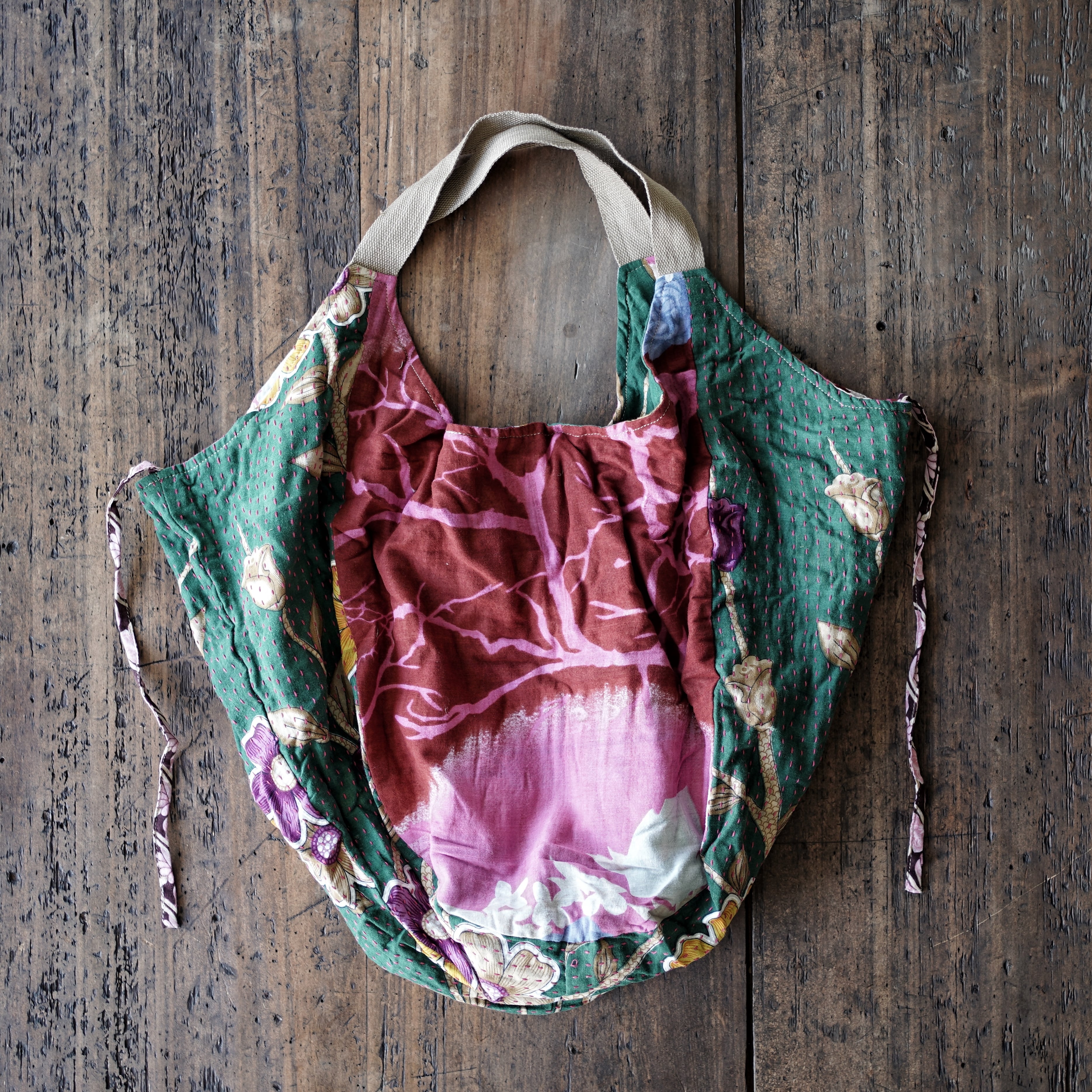 リサイクルサリービッグショルダーバッグ/People Tree