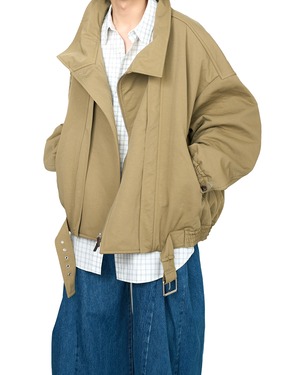 HED MAYNER "HIGH NECK ZIP UP BLOUSON 〔KHAKI〕"