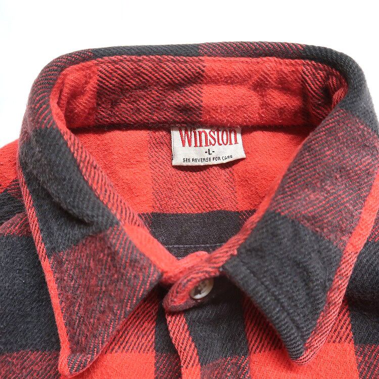 古着 90年代 Winston ネルシャツ フランネル 長袖シャツ バッファロー
