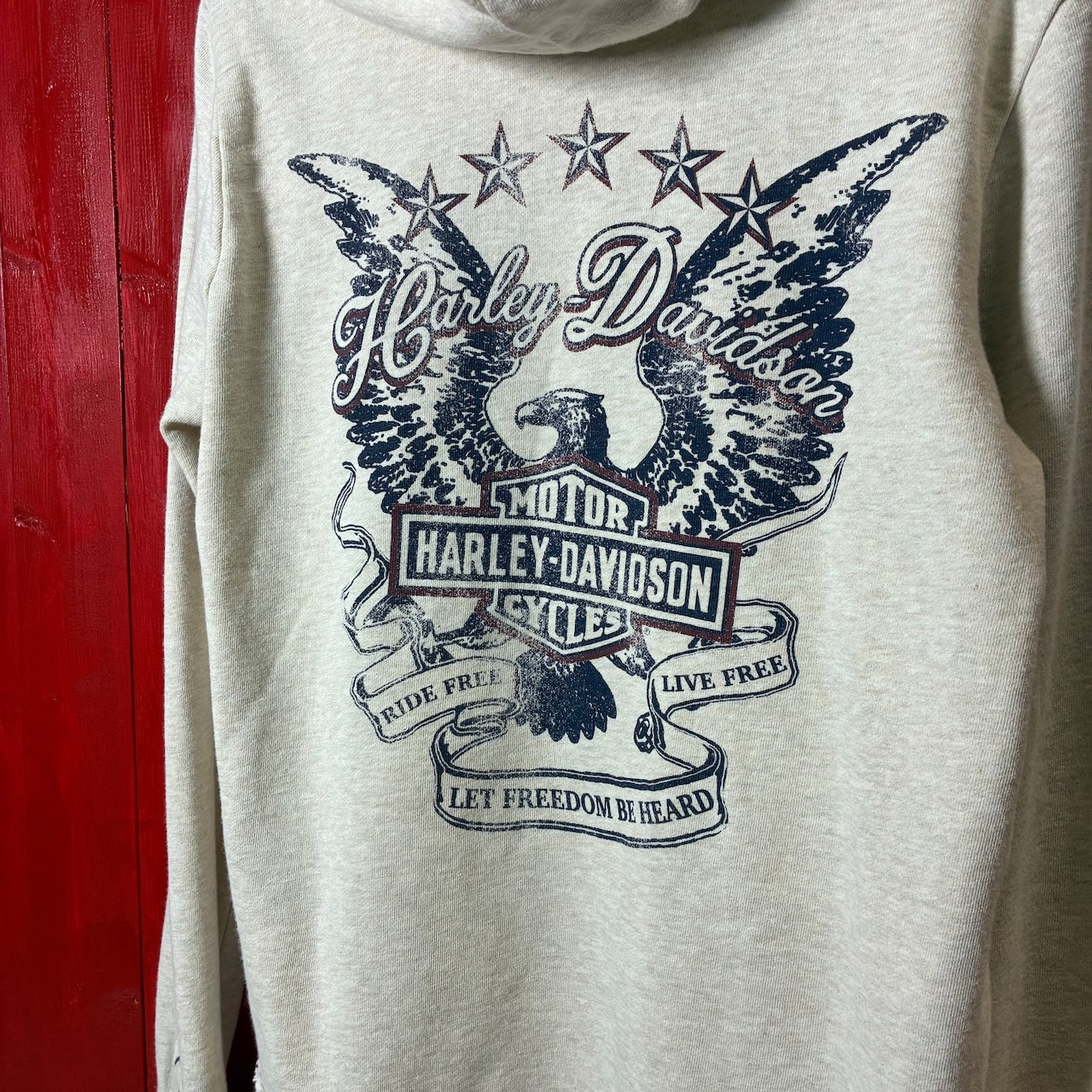 HARLEY-DAVIDSON レディース プルオーバーパーカー アイボリー グランジ Y2K