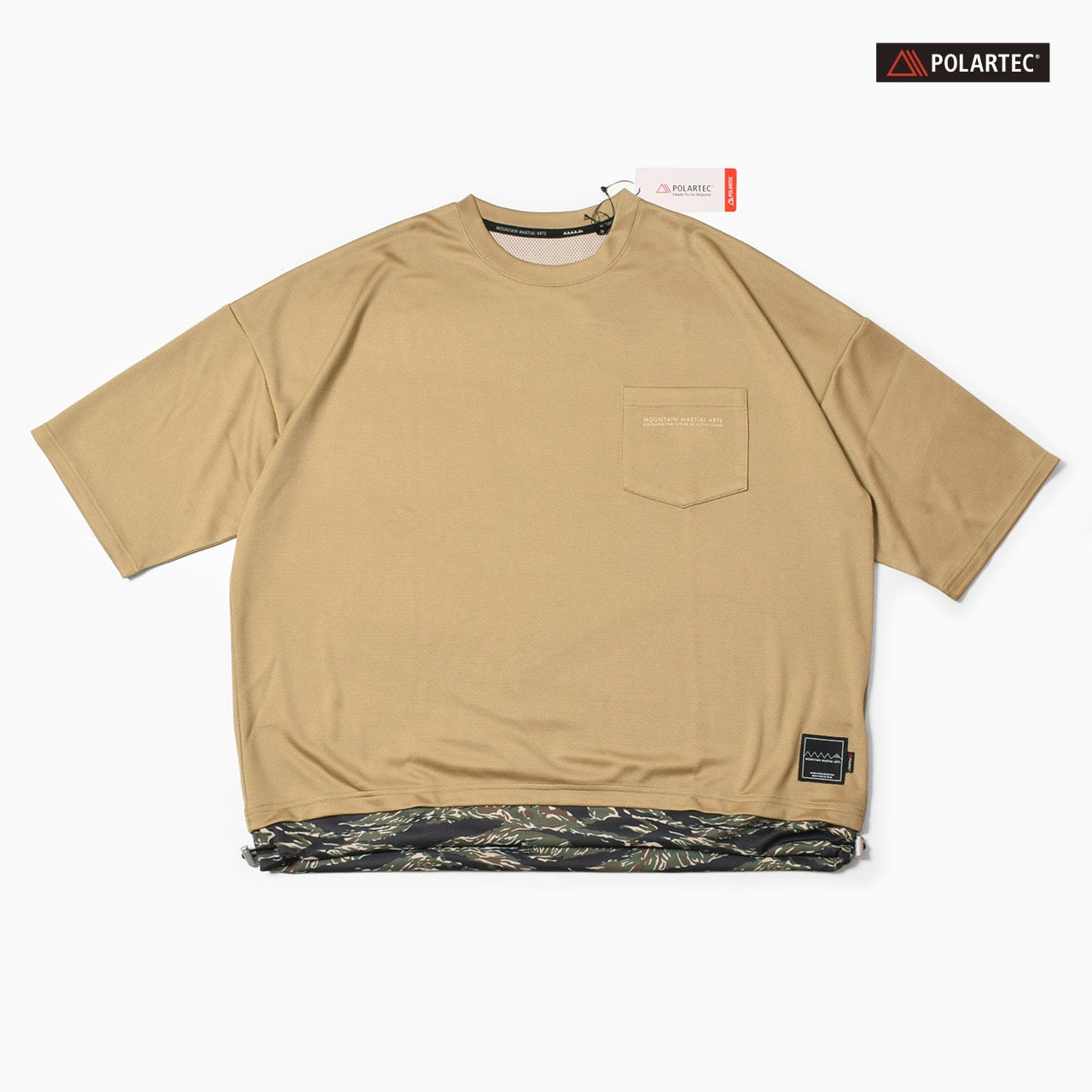 MMA(マウンテンマーシャルアーツ)MMA POLARTEC® Big Pocket Tee -BEIGE メンズレディースランニングTシャツ