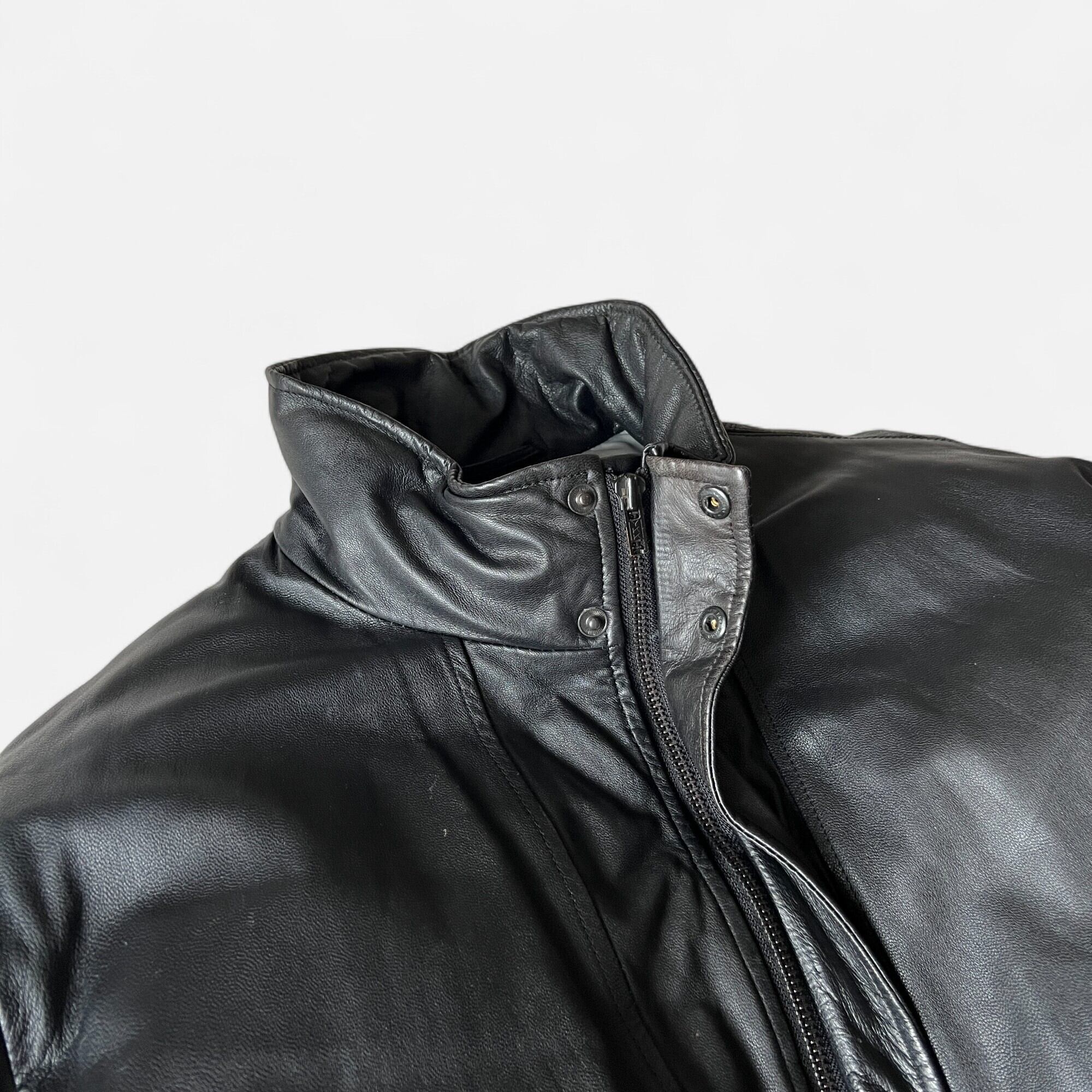 80s Eddie Bauer Leather Puffer Bomber Jacket XXL/Tall | assemble store