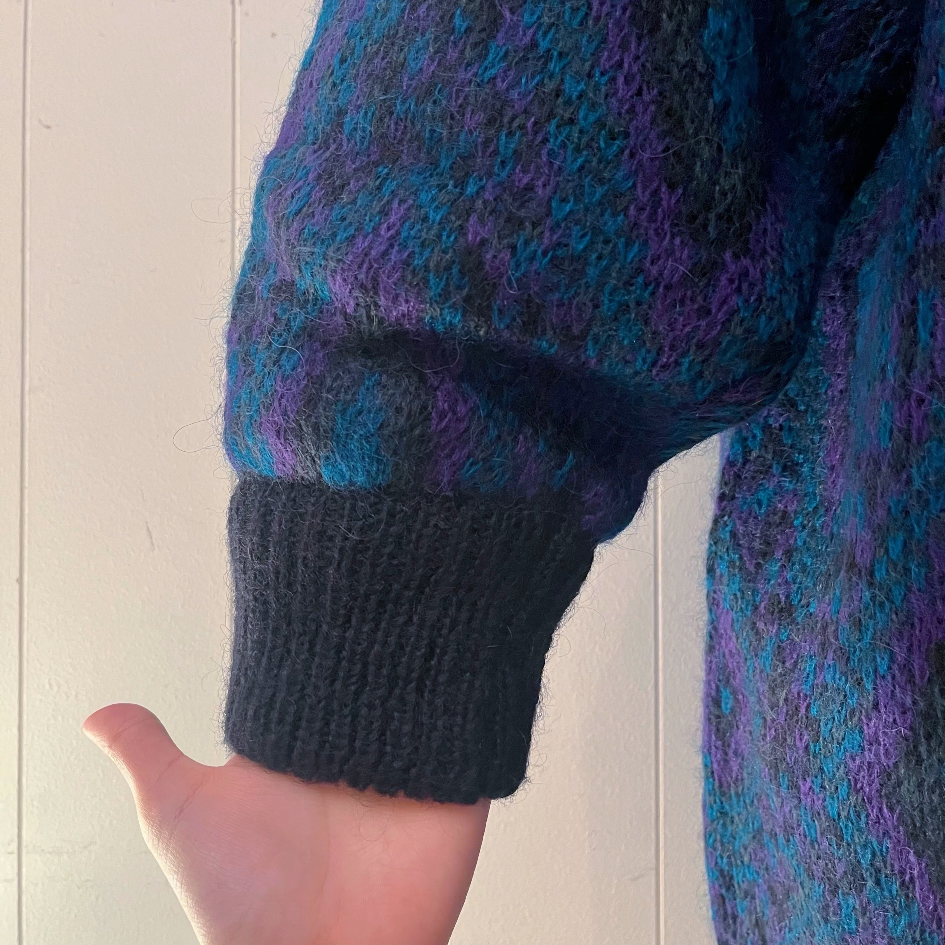 blue diamond liner knit cardigan