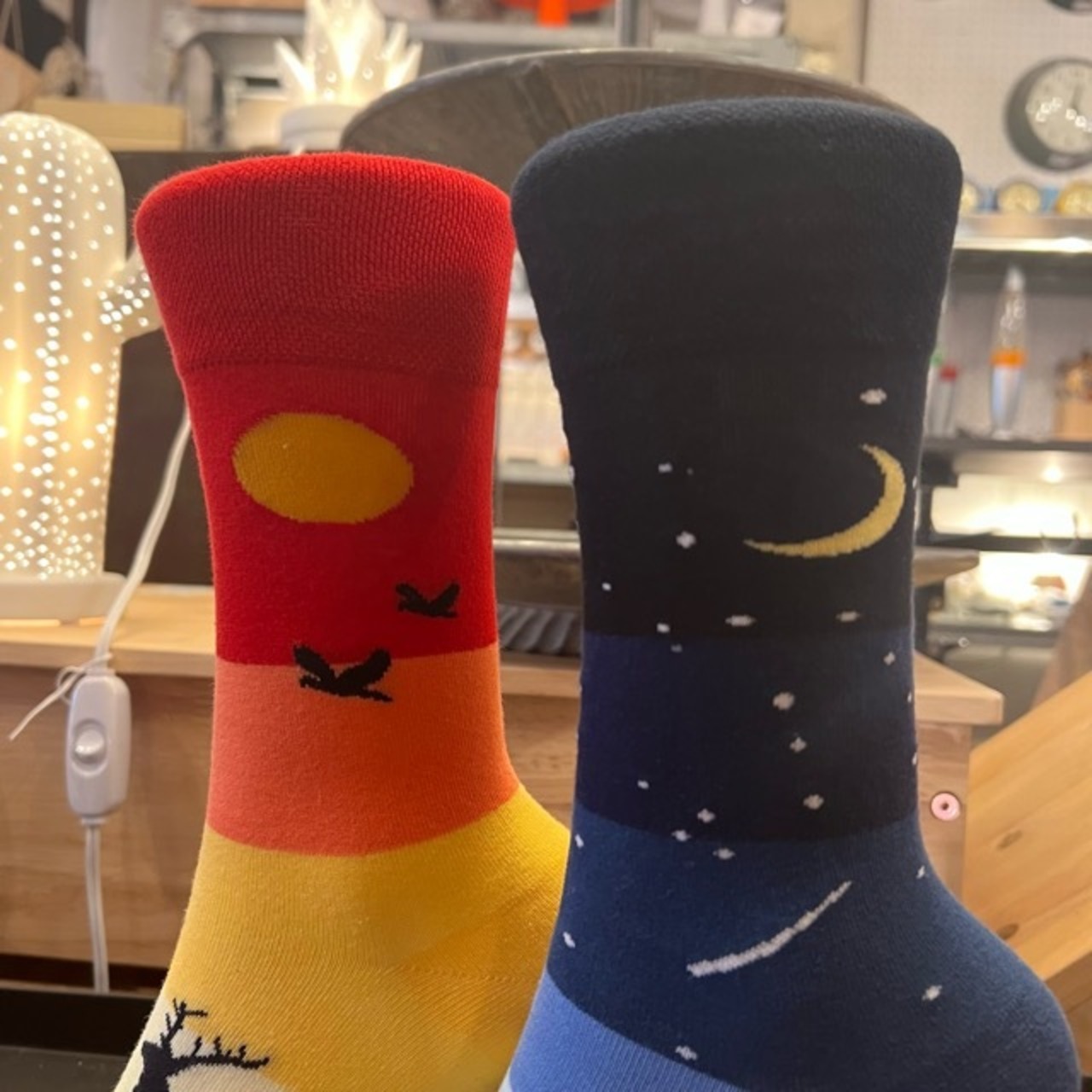 TOPANGA SOCKS Lady's　Sunset night view asymmetry socks 　夕焼け　夜景　アシンメトリーソックス　　靴下
