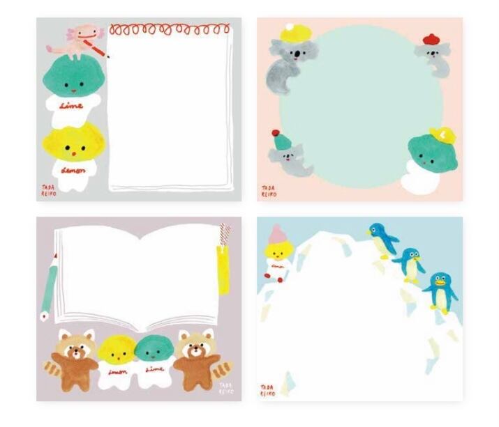 多田玲子 ブロックメモ LEMON & LIME WITH ANIMALS | Macaroni