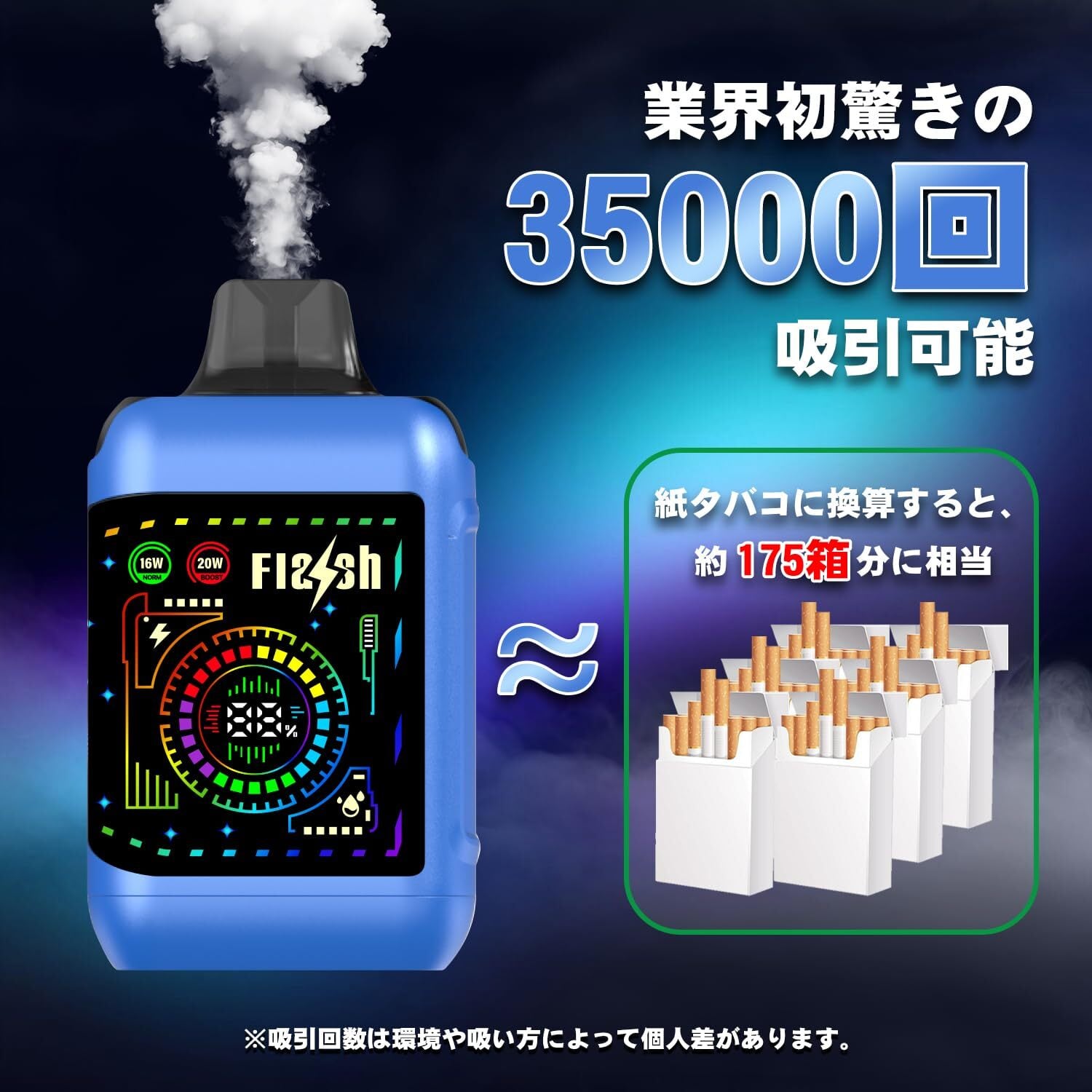 ZTOP 電子タバコ 使い捨て【業界極大容量 35000回吸引可能 3D動態曲面