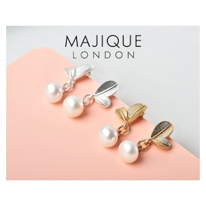 インポートピアス　リーフパールピアス　ゴールド　シルバー【イギリス インポート Majique（マジック）】F2311031