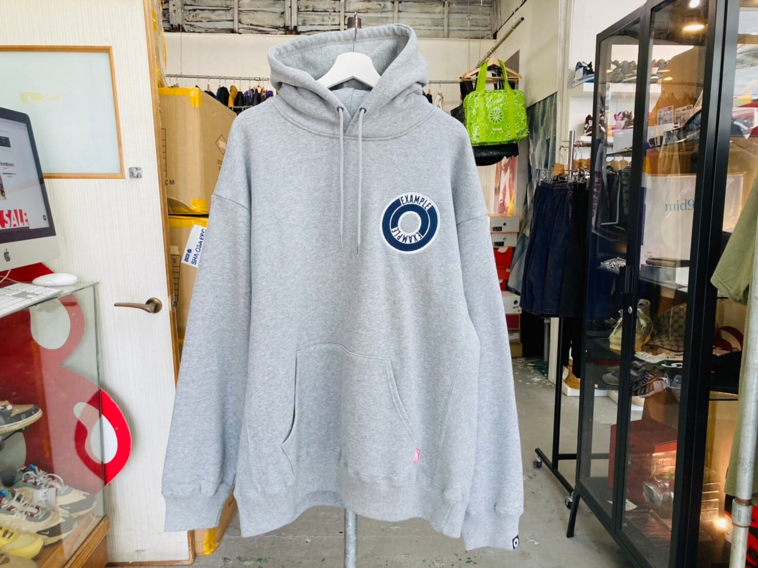 EXAMPLE × STUDIO33 ROUND LOGO SWEAT HOODIE GREY XXL 167023 | BRAND ...