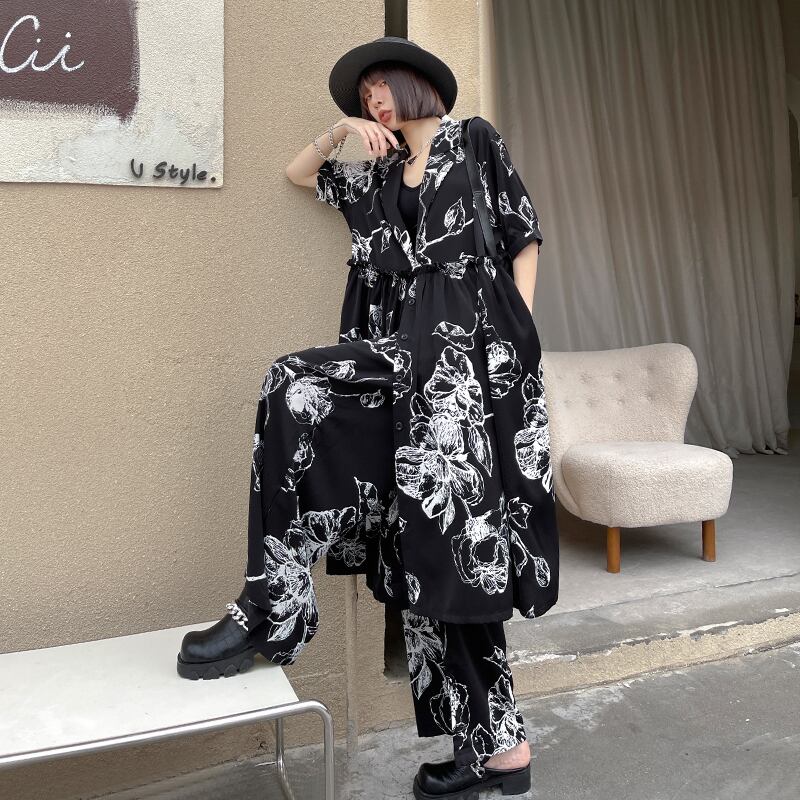 サマースタイルジャケット ドレス ワイドレッグパンツ ストリート 夏物 ワイドパンツ ラブタオタオダレンハウス24567555965