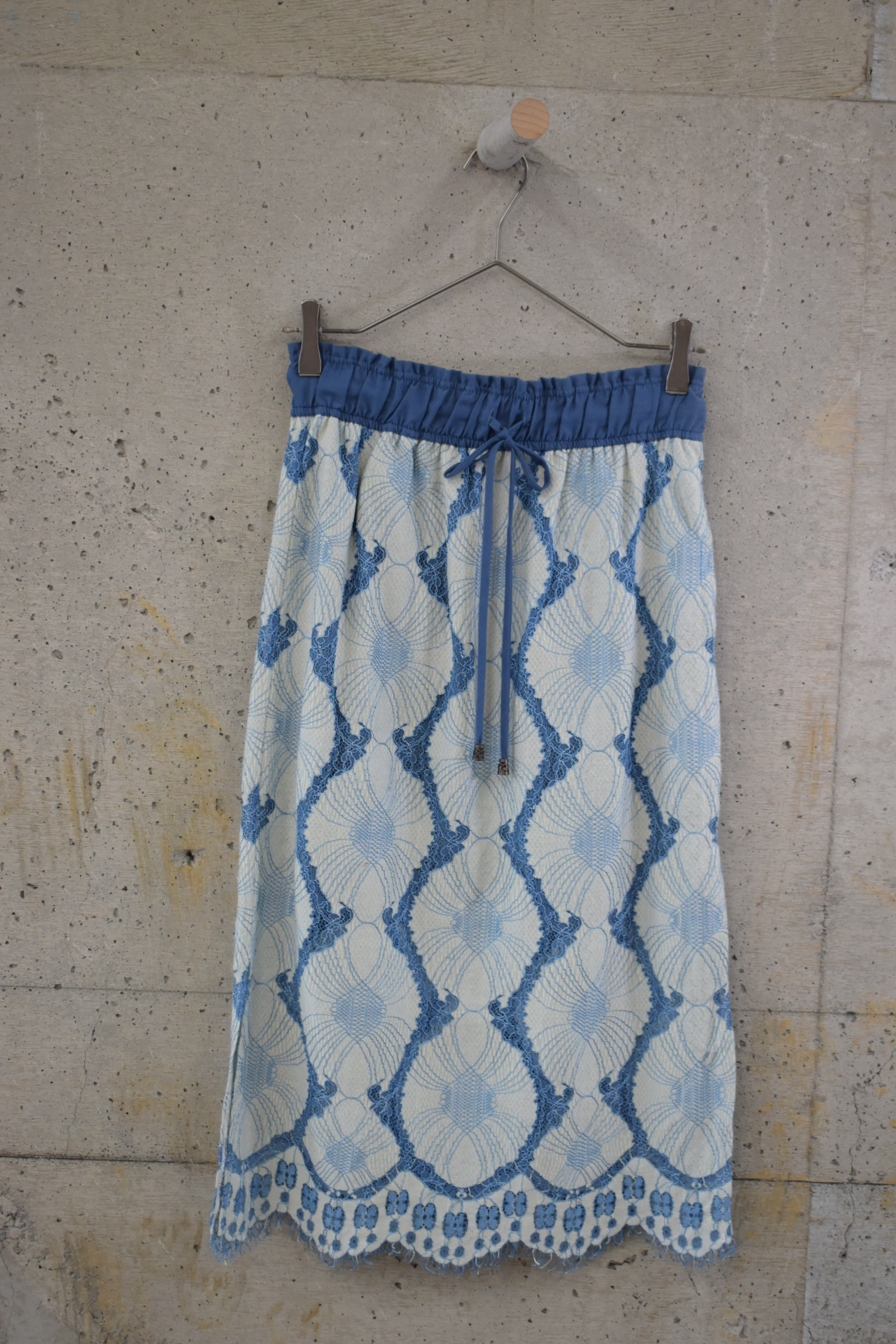 blue lace skirt
