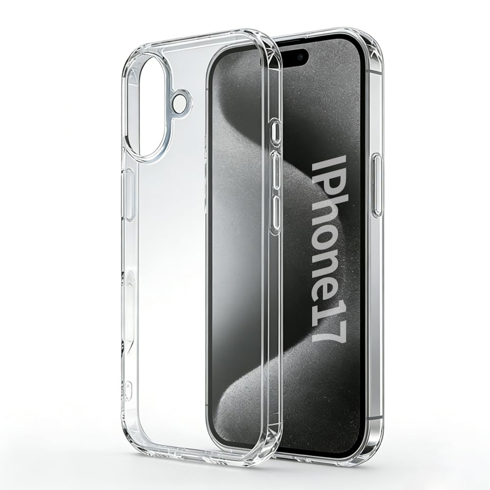 iPhone 17 用 ケース クリア 薄型 TPU素材 超耐衝撃 全透明 黄変防止 レンズ保護 指紋防止 iPhone 17 用カバー 透明【2025新款】iPhone 17 ケース