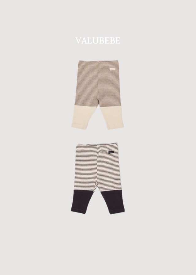 【取寄】valubebe|wafer color block leggings|ウエハース配色レギンス|6M-S|baby&toddler|26 autumn