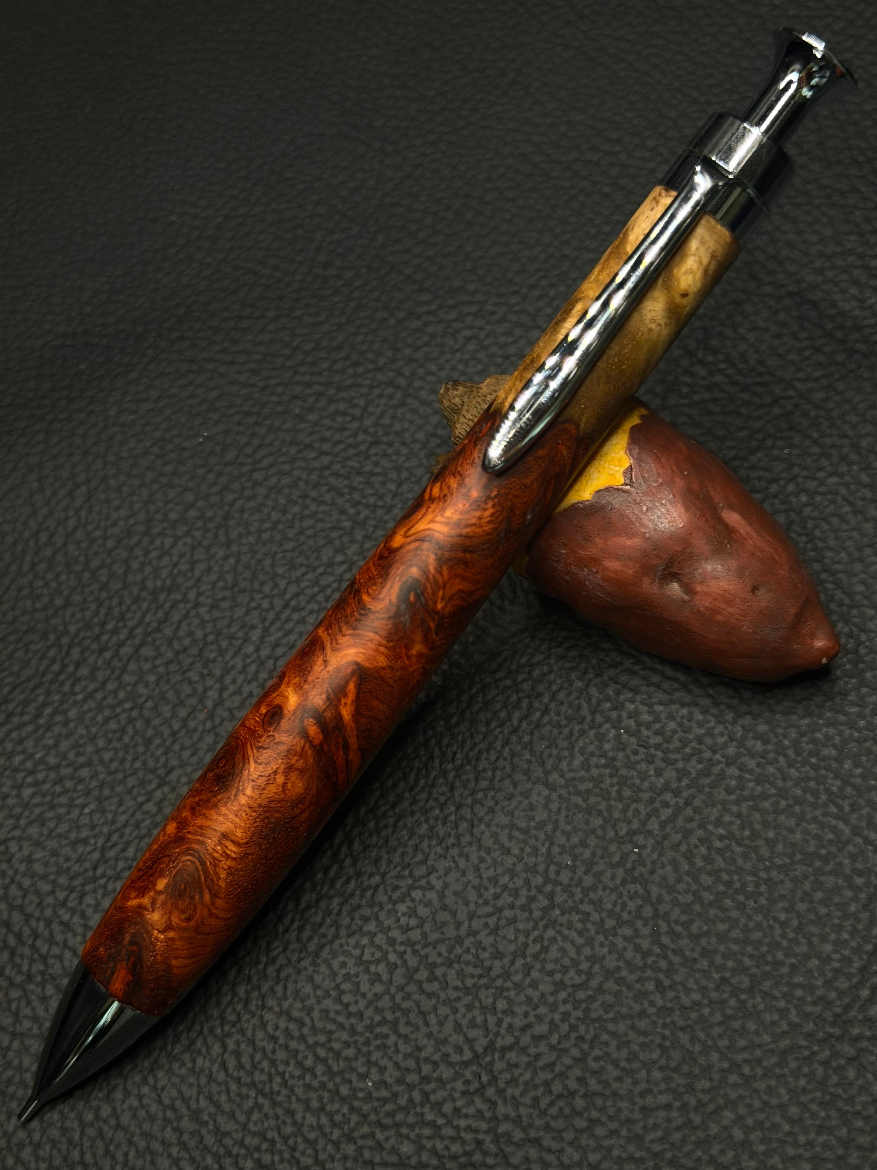 2 ココボロ瘤 極上杢 彫金金具 50本限定シャープペンシル | こぶた工房