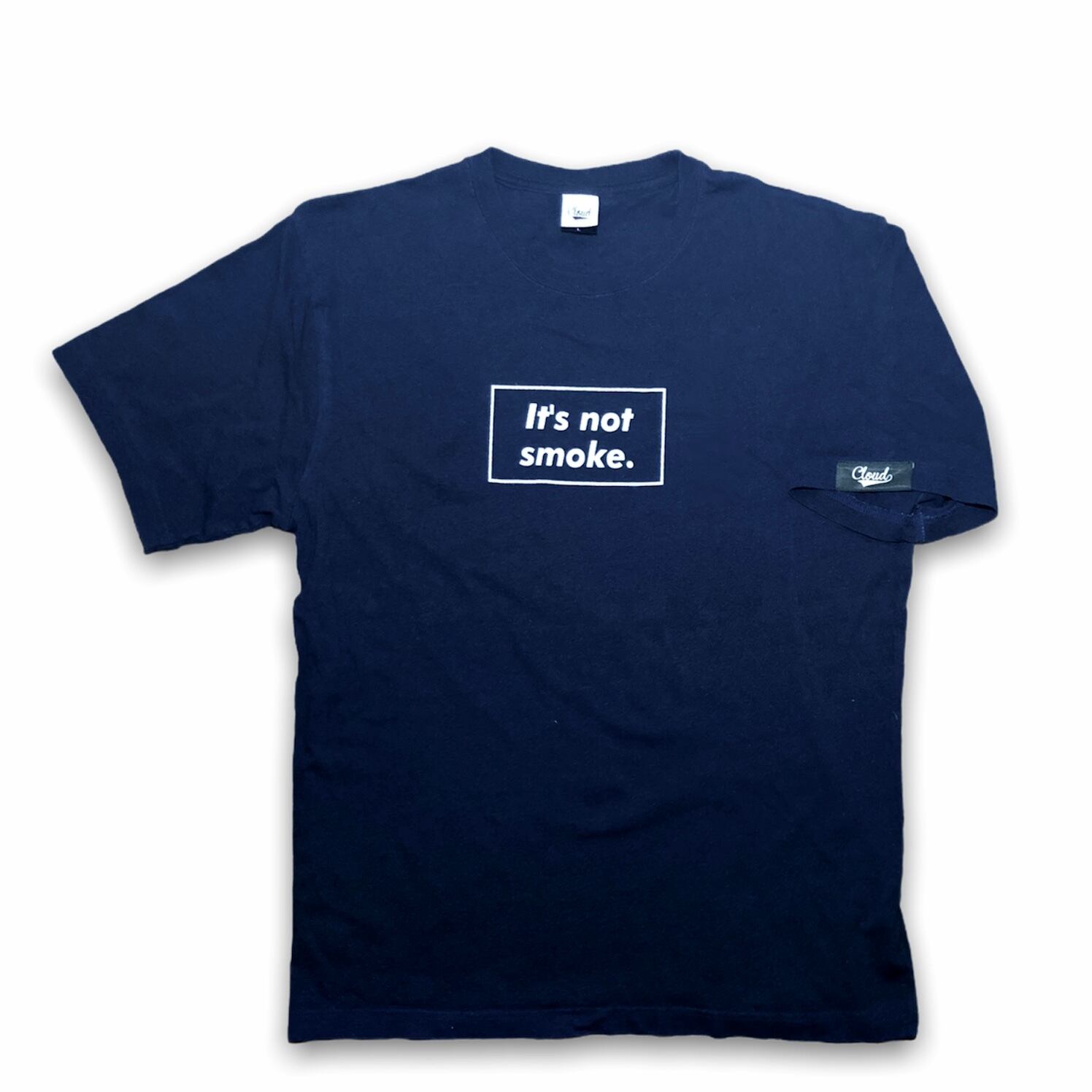 Tシャツ インディゴ染「It's not smoke.」