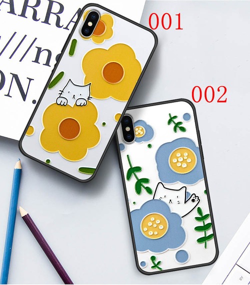 秋の新作☆iPhone11Pro/iPhone11 Pro Max/iPhone11ケース フラワー iPhoneXS/XSmax/XR/X/8/8plus/7/7plus 保護カバー GalaxyS10/S10Plus/S9/S9Plus/Note9ケース ネコ 花 可愛い♪韓国女子定番