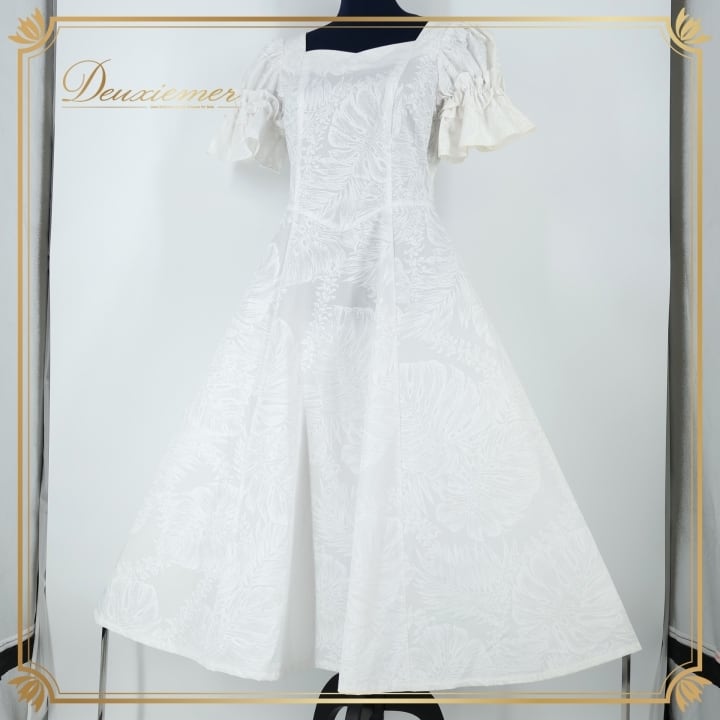 フラダンス 衣装 ワンピース ドレス ホワイト系 マーメイドライン