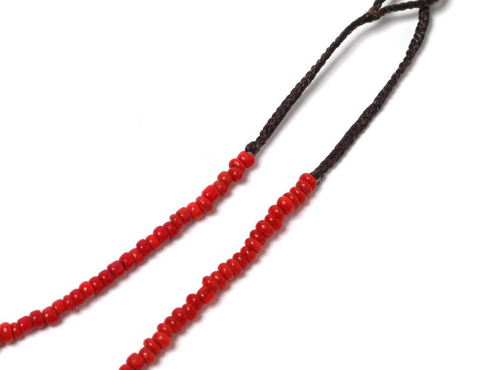 BHADUR バハドゥール アンティークビーズネックレス RED 赤 レッド