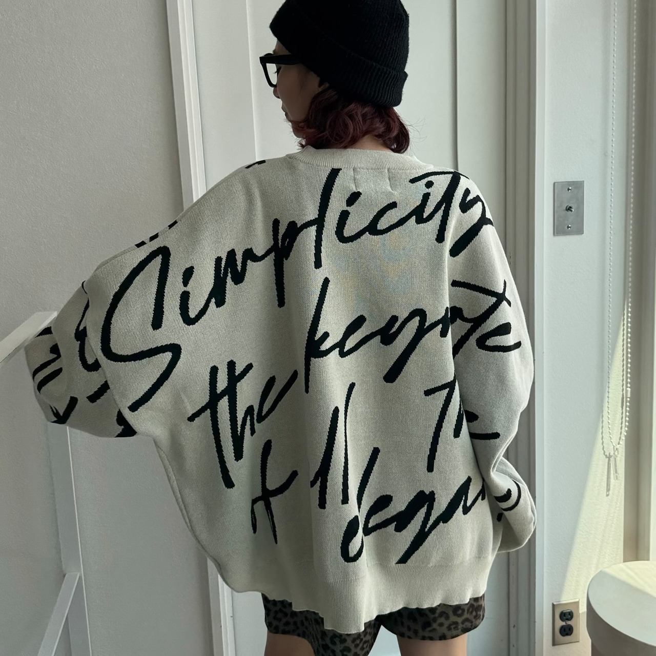 Typo pattern usefull knit/ecru