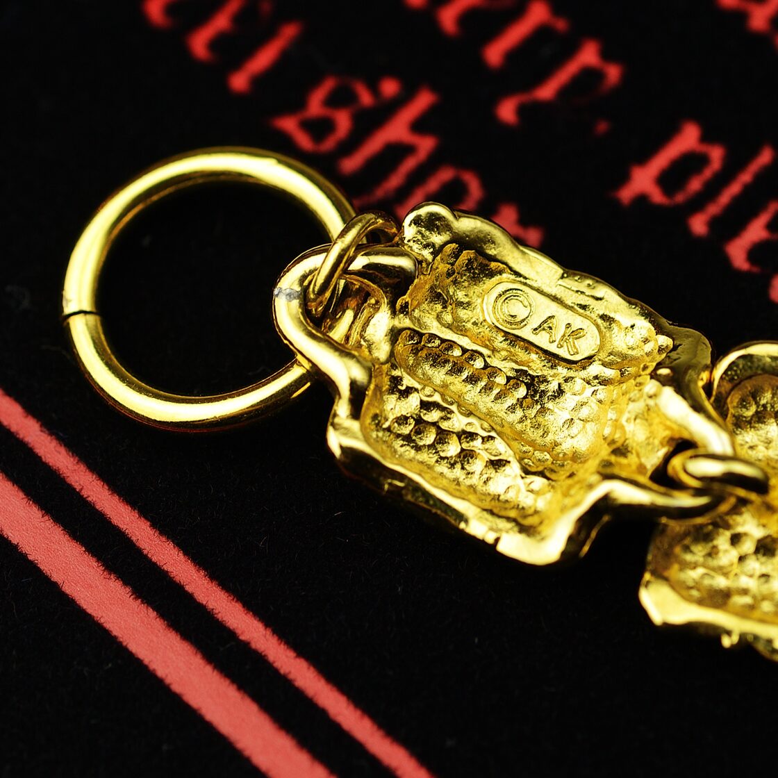 AK刻印 市松 ゴールド系 ブレスレット ビンテージアクセサリー 