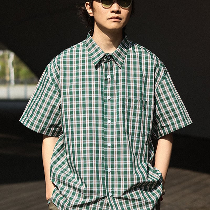 DetourStudio着回し万能チェック柄半袖シャツ | mblueshop