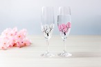 冷感桜　シャンパングラス　ペアセット　＊丸モ高木陶器＊　お酒をより楽しむためのおしゃれな酒器！