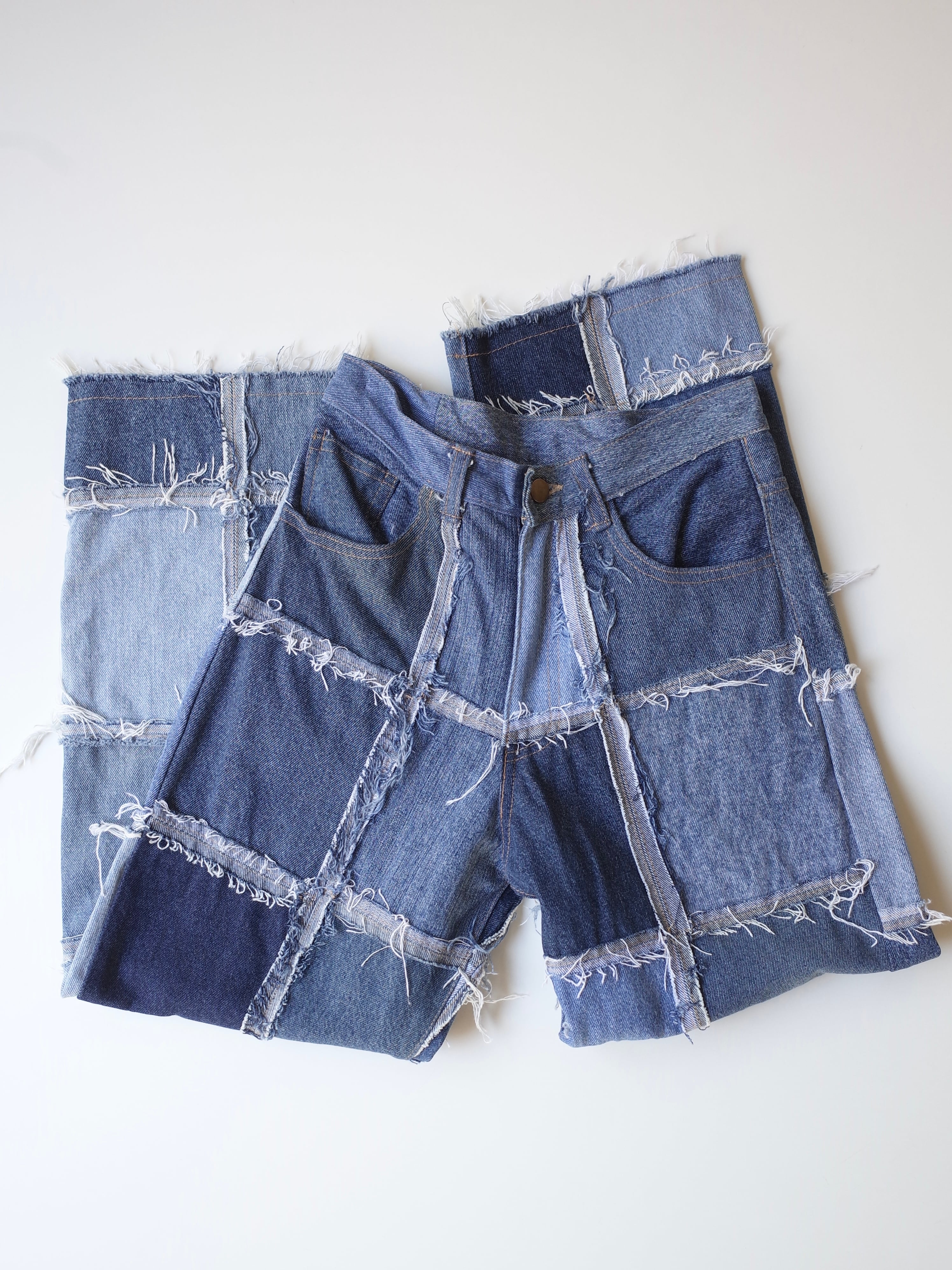 Crazy Denim Pattern Pants
