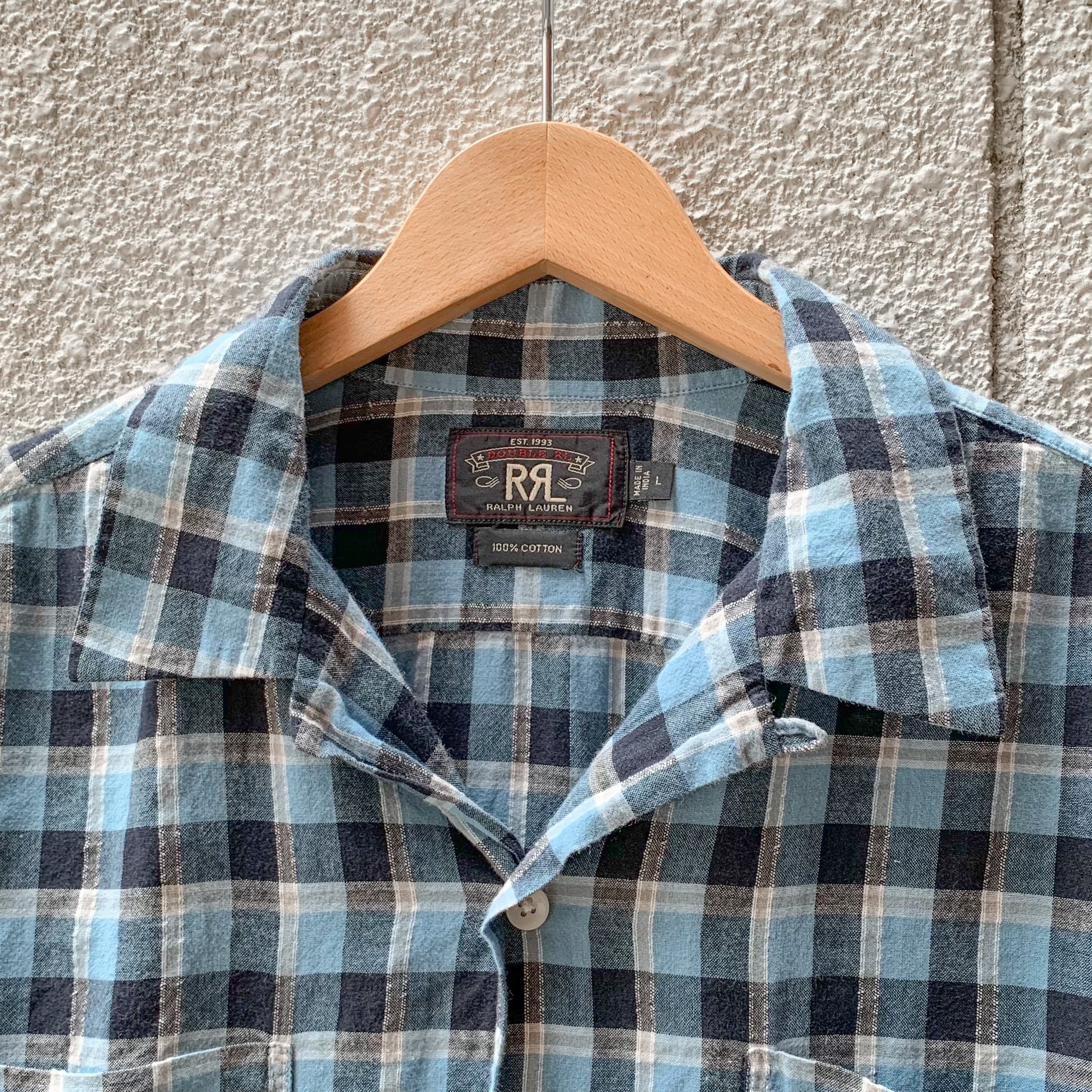 RRL L/S OPEN COLLAR PULLOVER SHIRT ダブル