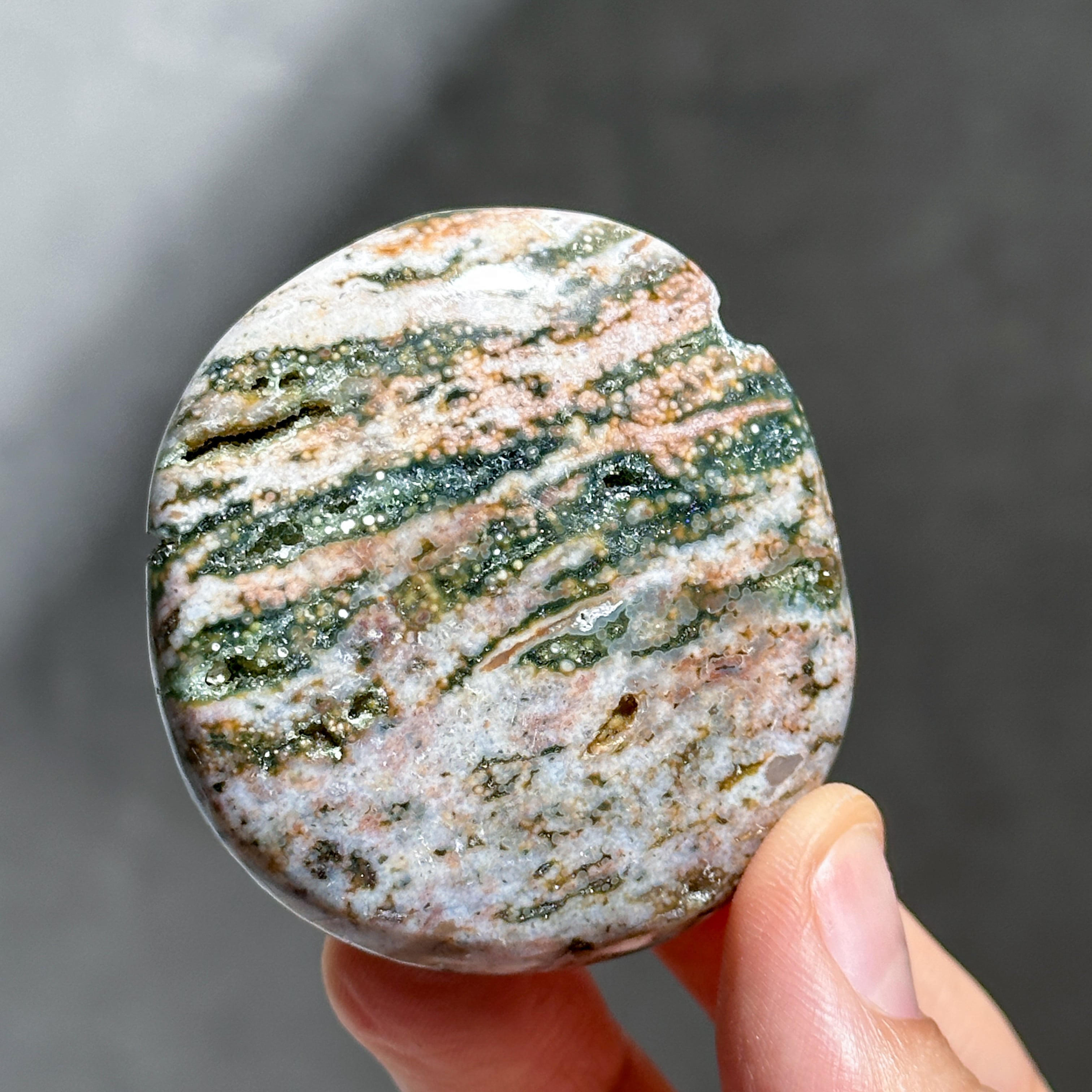 オーシャンジャスパー パームストーン34◇ Ocean Jasper ◇天然石