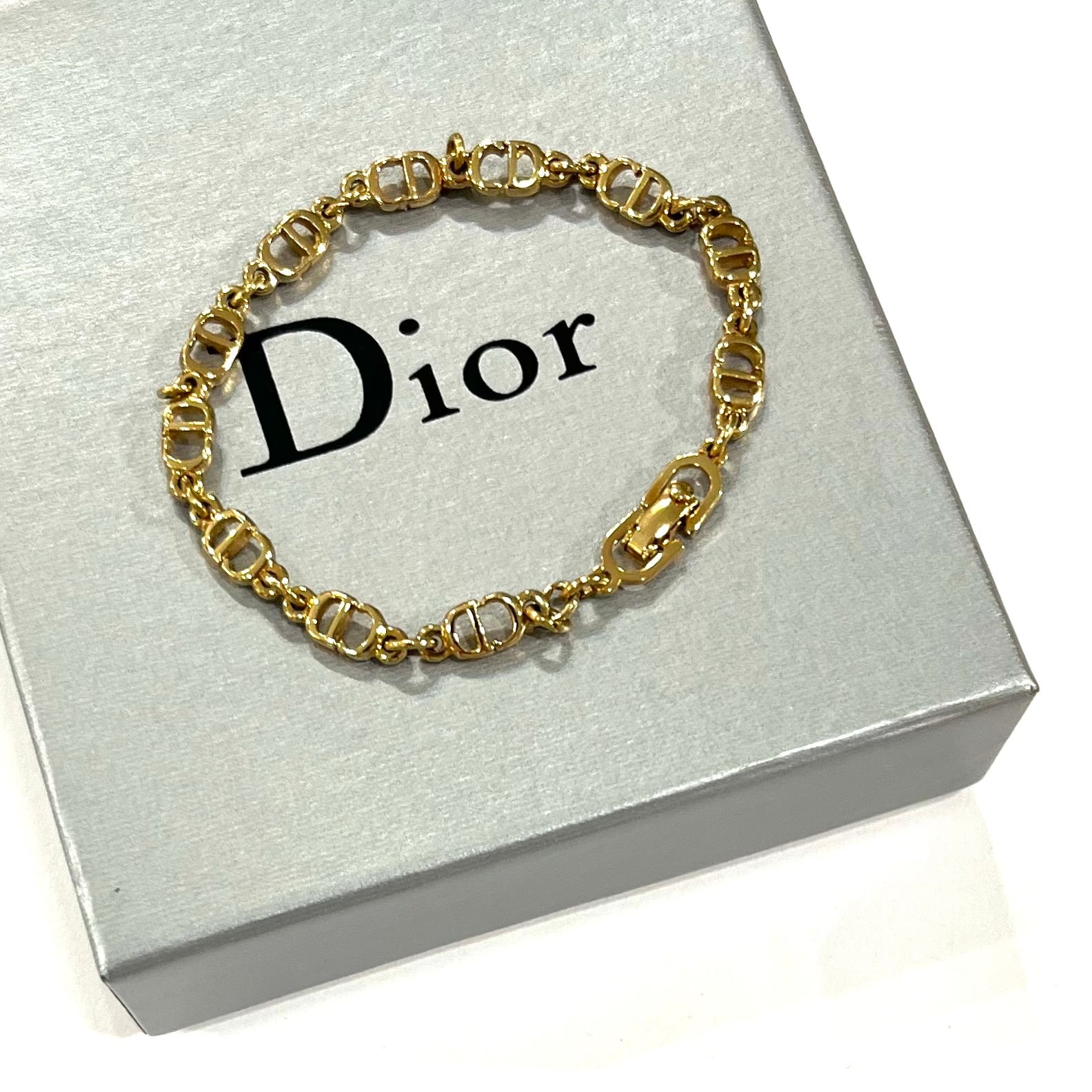 Christian Dior 】【DIOR】2884 美しいCDロゴチェーンブレスレット