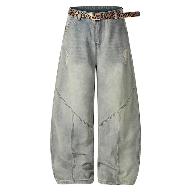 ヴィンテージウォッシュ バレルワイドデニム el1646