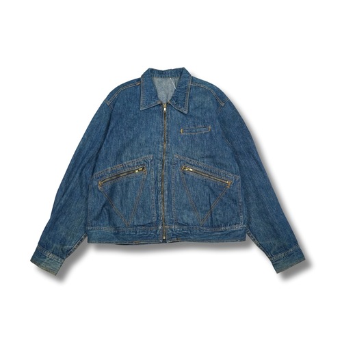 デニム ジップジャケット（サイズ表記なし・実寸L相当）｜NA608