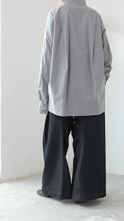 i’m here - “He is twitted” Pants :Black|ツイスト立体パターン/軽量ポリエステル/レザーパッチ