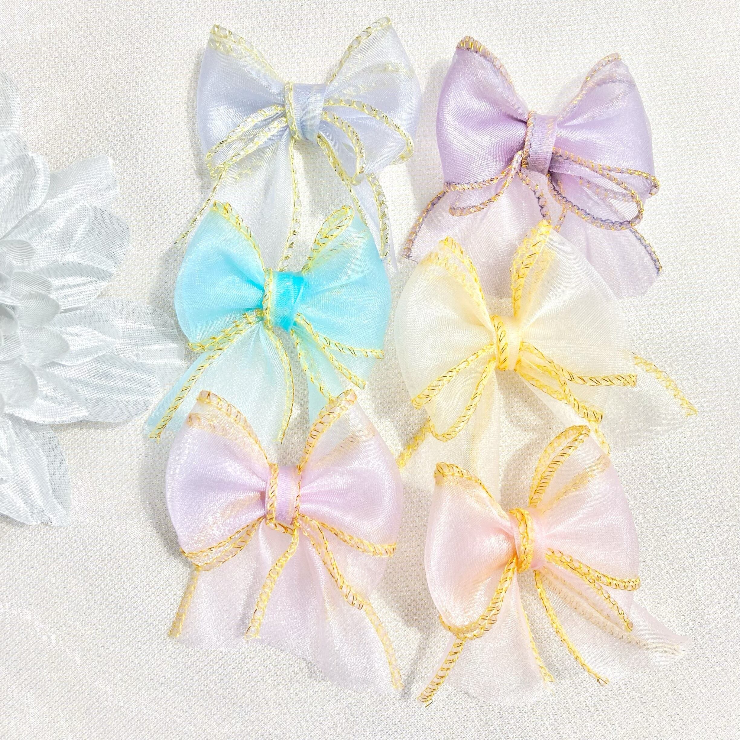 姉妹でお揃いハロウィンリボンのヘアアクセサリーセット オレンジ