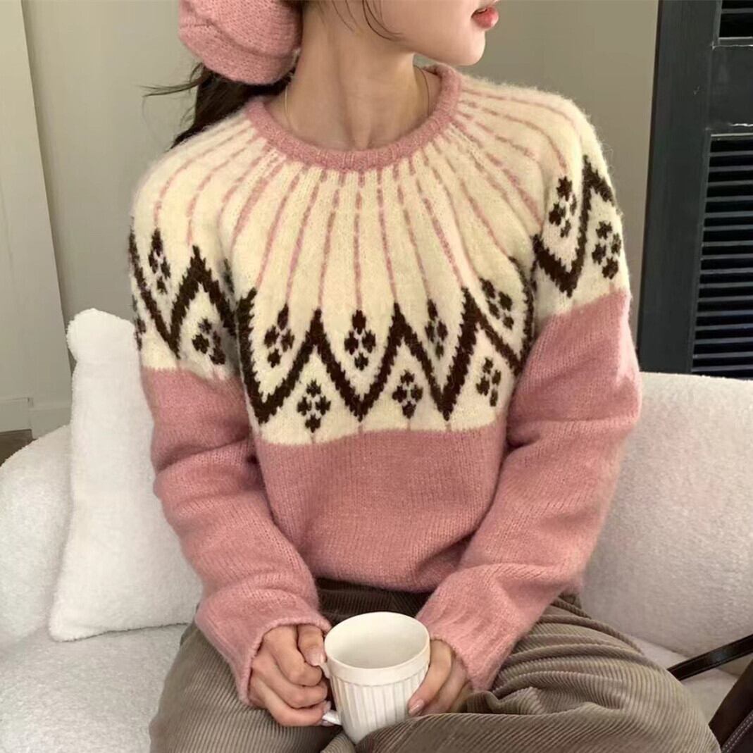 【tops】クルーネックニットセーター M27696