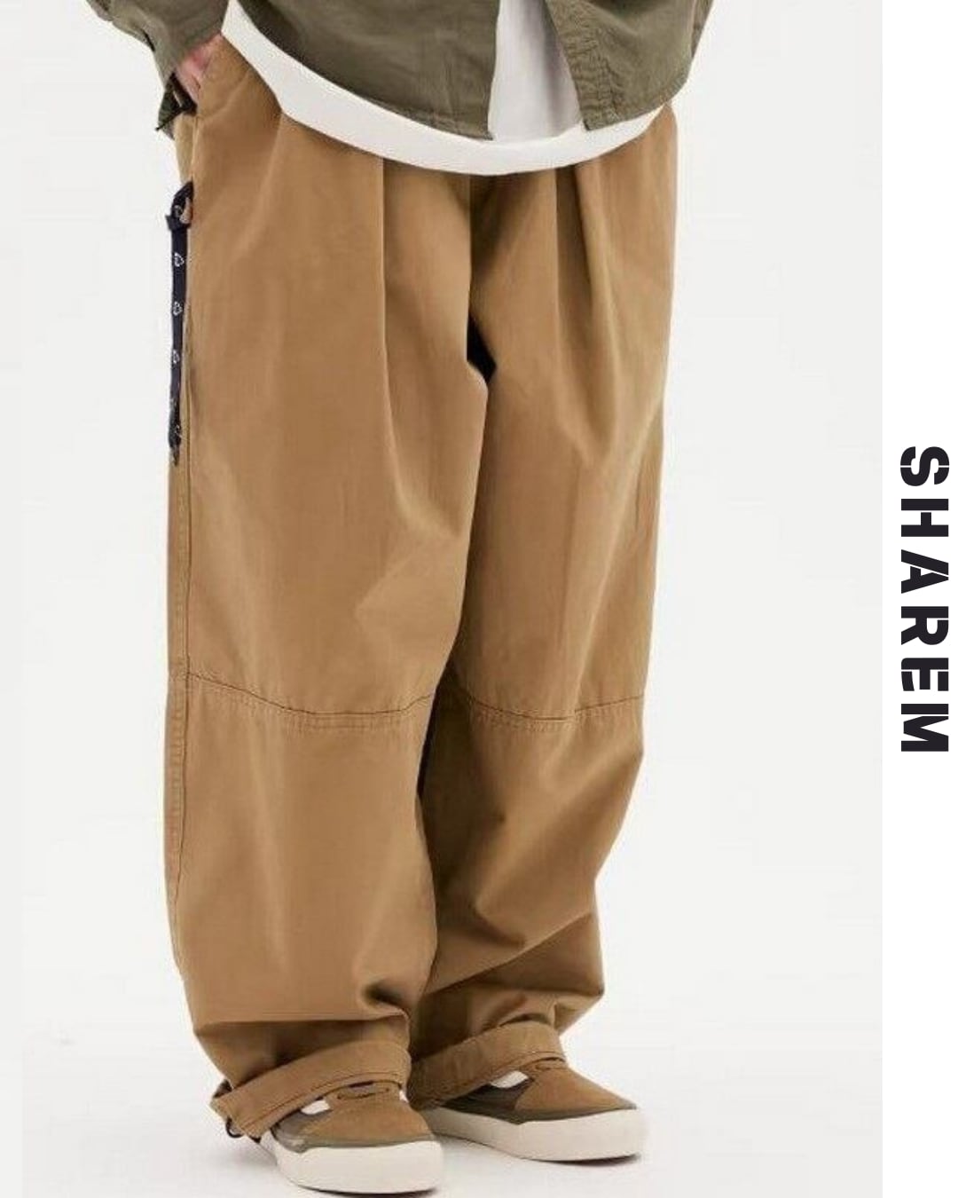 straight loose long pants B0039