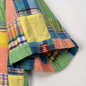 CAPTAIN SANTA キャプテンサンタ パッチワーク チェック柄 BD プルオーバー 半袖シャツ サイズ L /マルチ