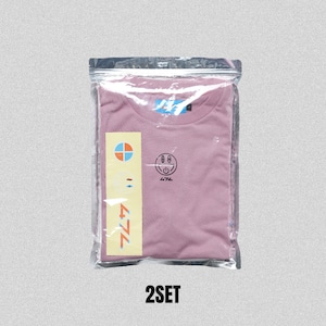 FILE_2022_1 2パックTシャツ ＋ ステッカーセット付 (DUSTY PINK×SMOKE PURPLE)