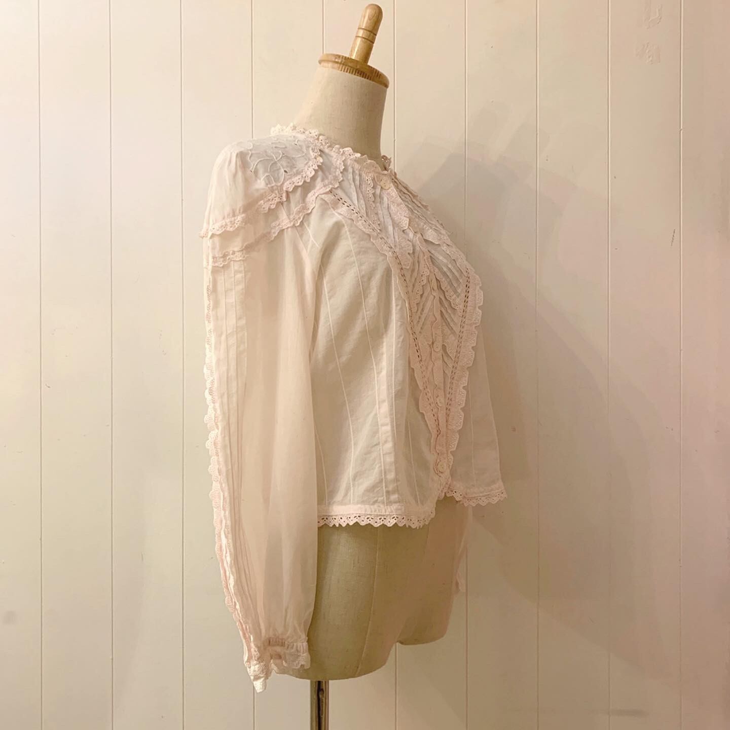 blossom pink cotton lace blouse