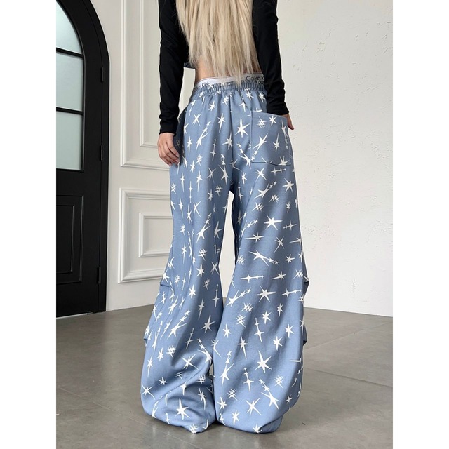 オールスターパターンルーズフォルムスウェットパンツ 1col R02569