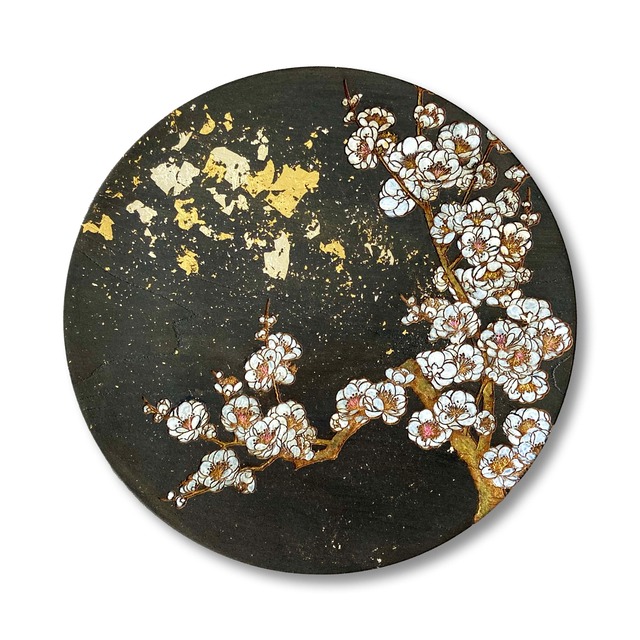 【大皿】白梅 Ornamental plate