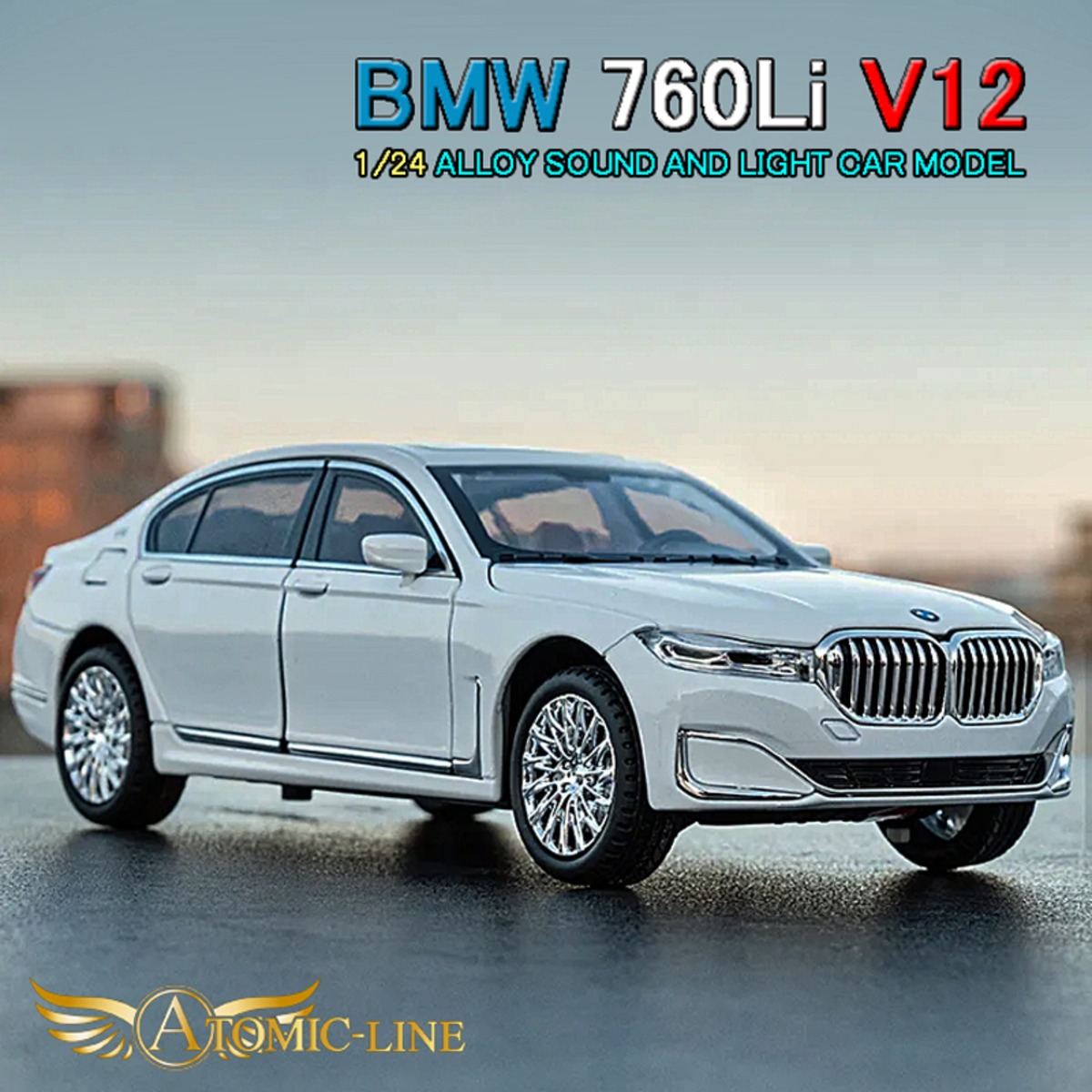 BMW 7シリーズ 760Li ミニカー 1/24 全3色 ライト点灯 エンジン 