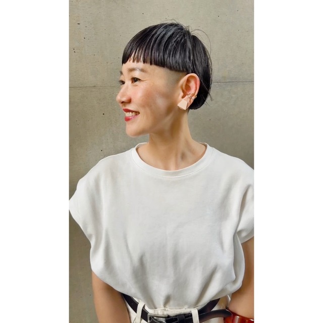corchea / trapezoid earring【cream】