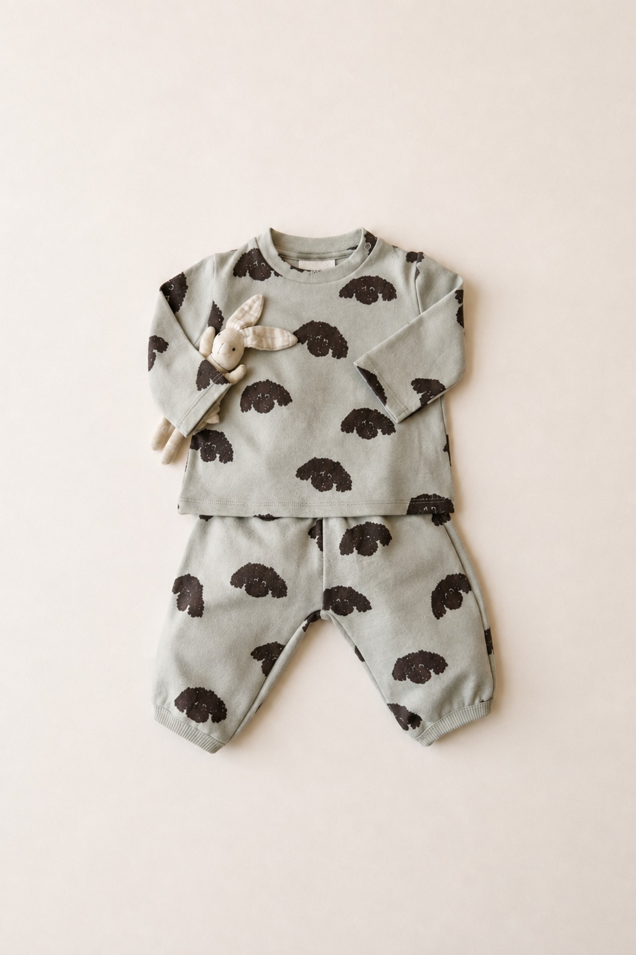 STUDIO BOHEME　ESSENTIEL T-SHIRT(12-24m) - STONE / DOGS FRERE