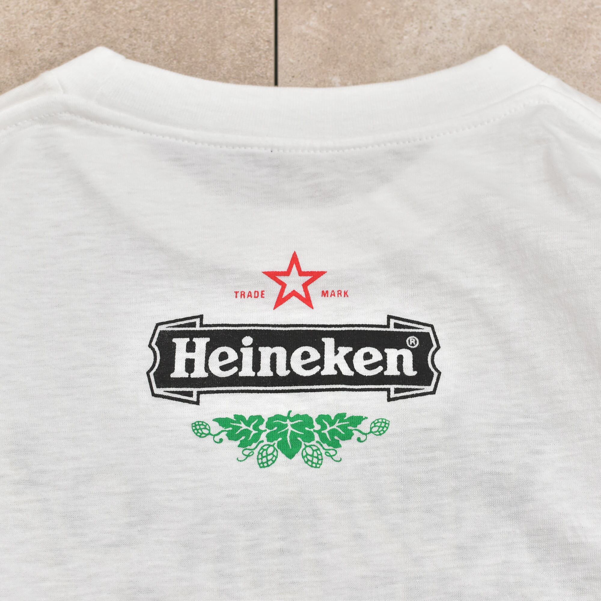90s Heineken design printed T-shirt | 古着屋 grin days memory 【公式】古着通販 オンラインストア