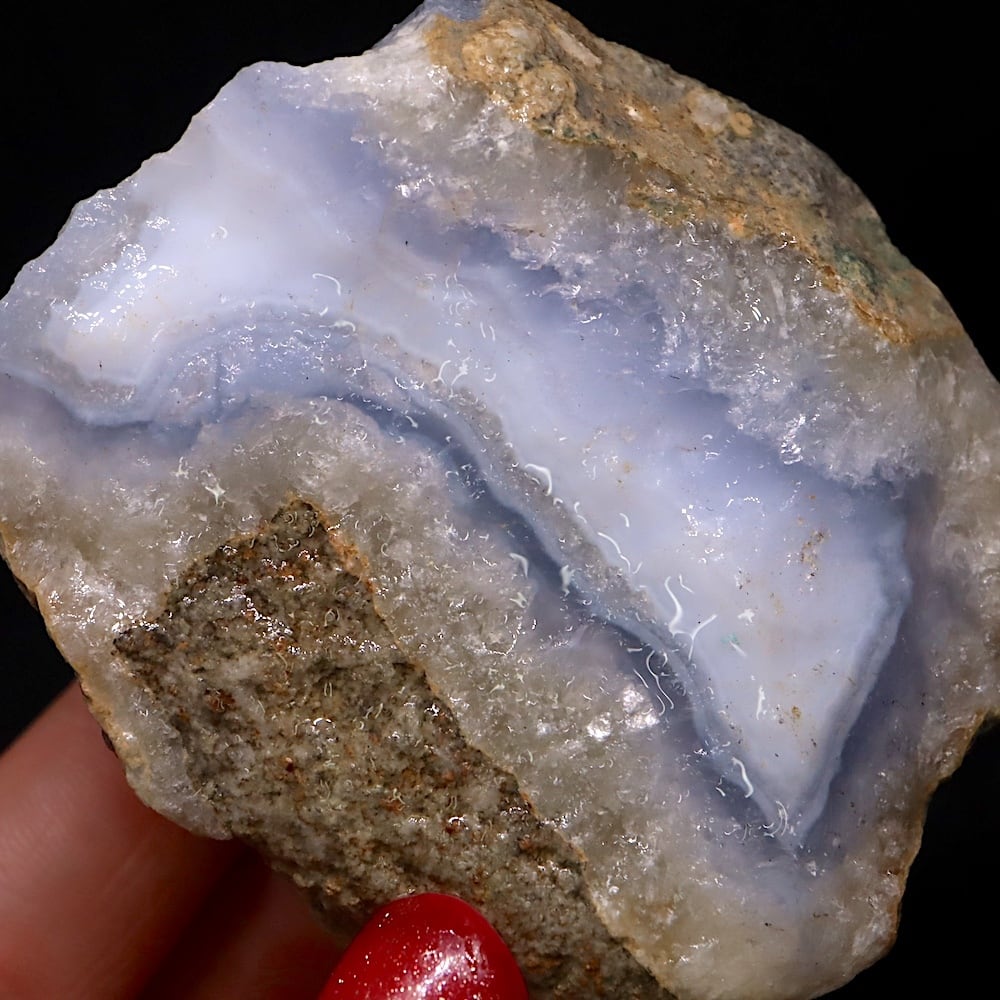 マウントエアリー ブルー アゲート 129g AG347 原石 瑪瑙 鉱物 天然石