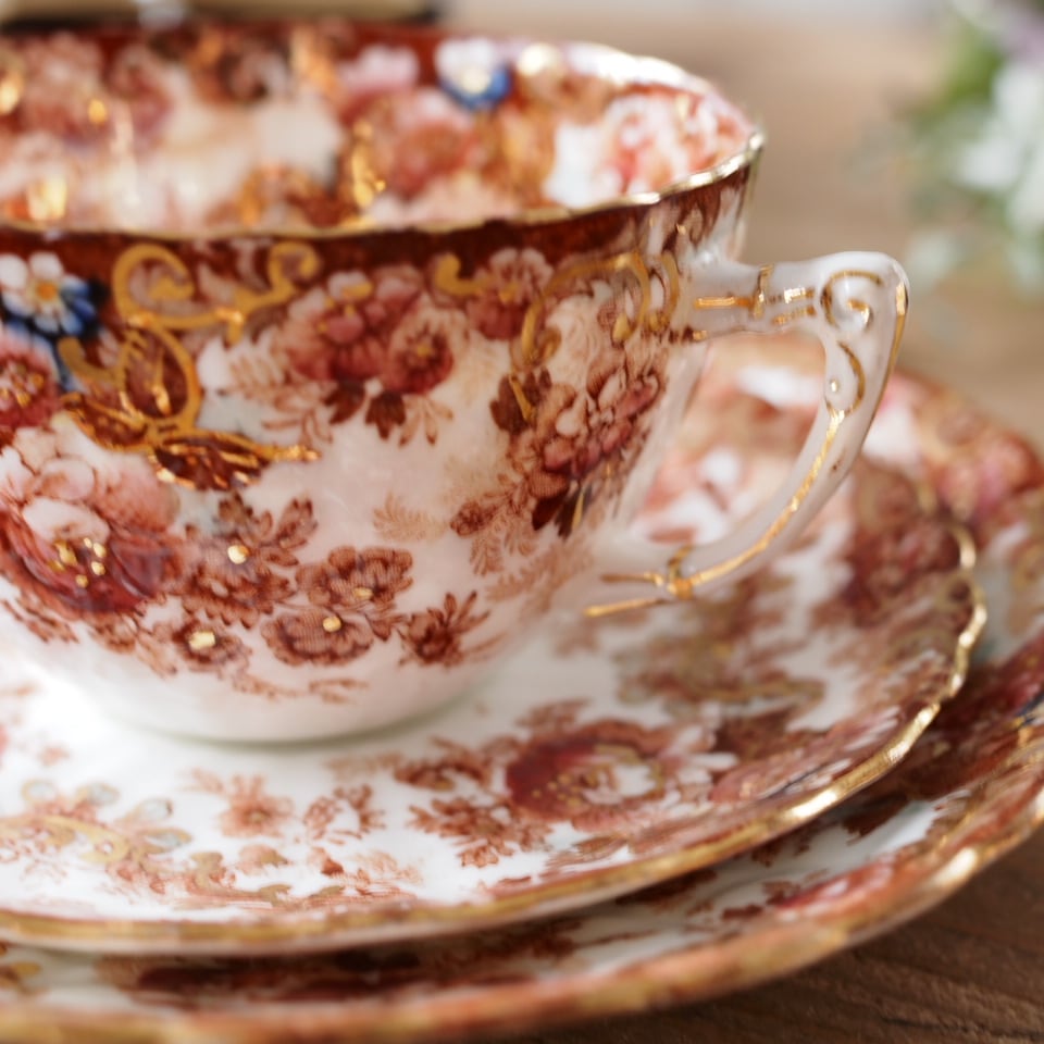 英国アンティーク サミュエルラドフォード イマリフラワー トリオA